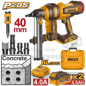INGCO 20V Brushless Cordless Concrete Nailer Brad Nailer