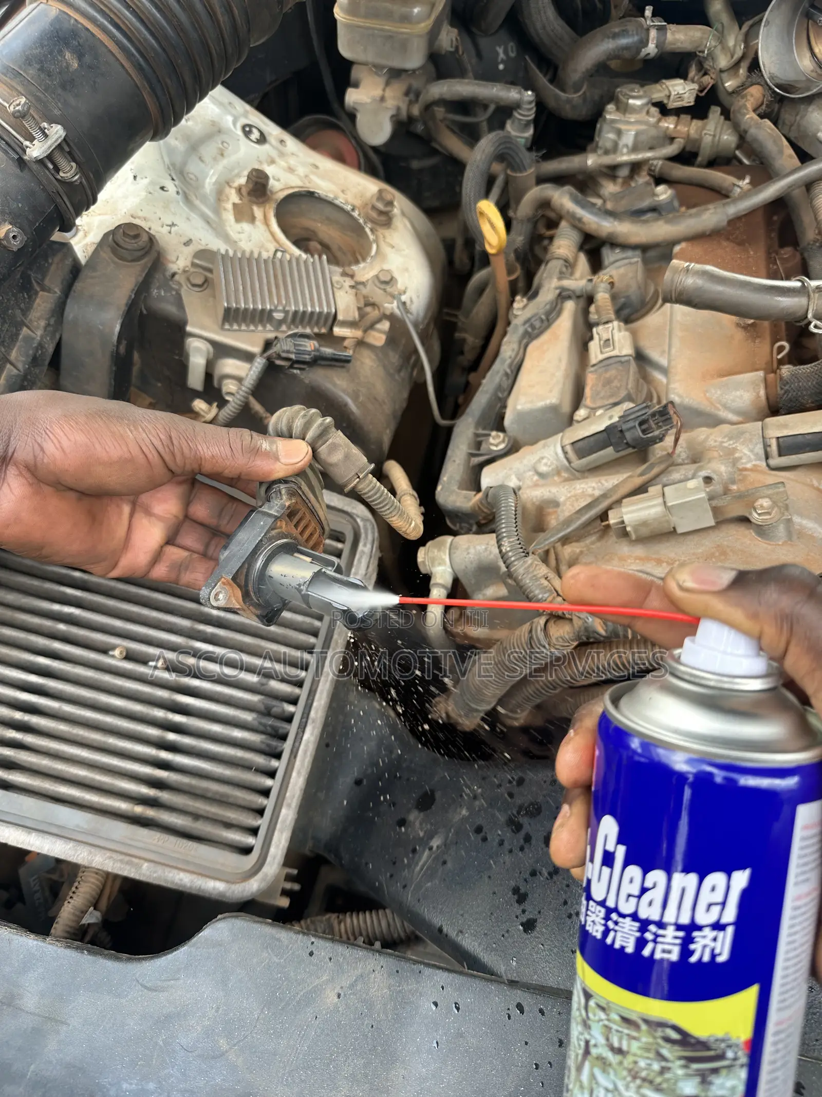 Mass Air Flow Meter, Throttle Body, Carburetor Cleaner
