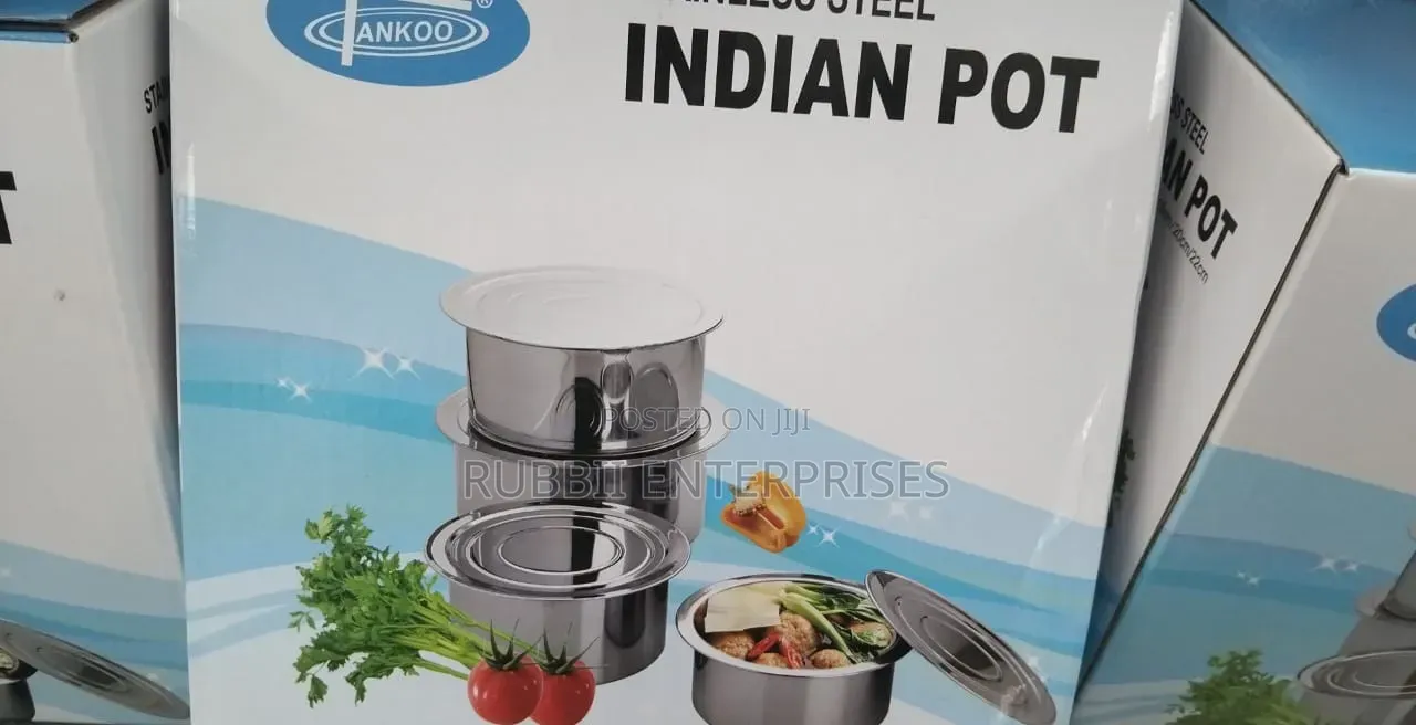 Stainless Steel Indian Cooking Pot (16, 18, 20, 22cm)