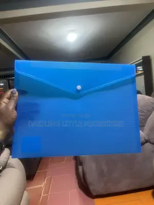 Plastic Foolscap/ Document Envelope Bag - Blue (A4 Size)
