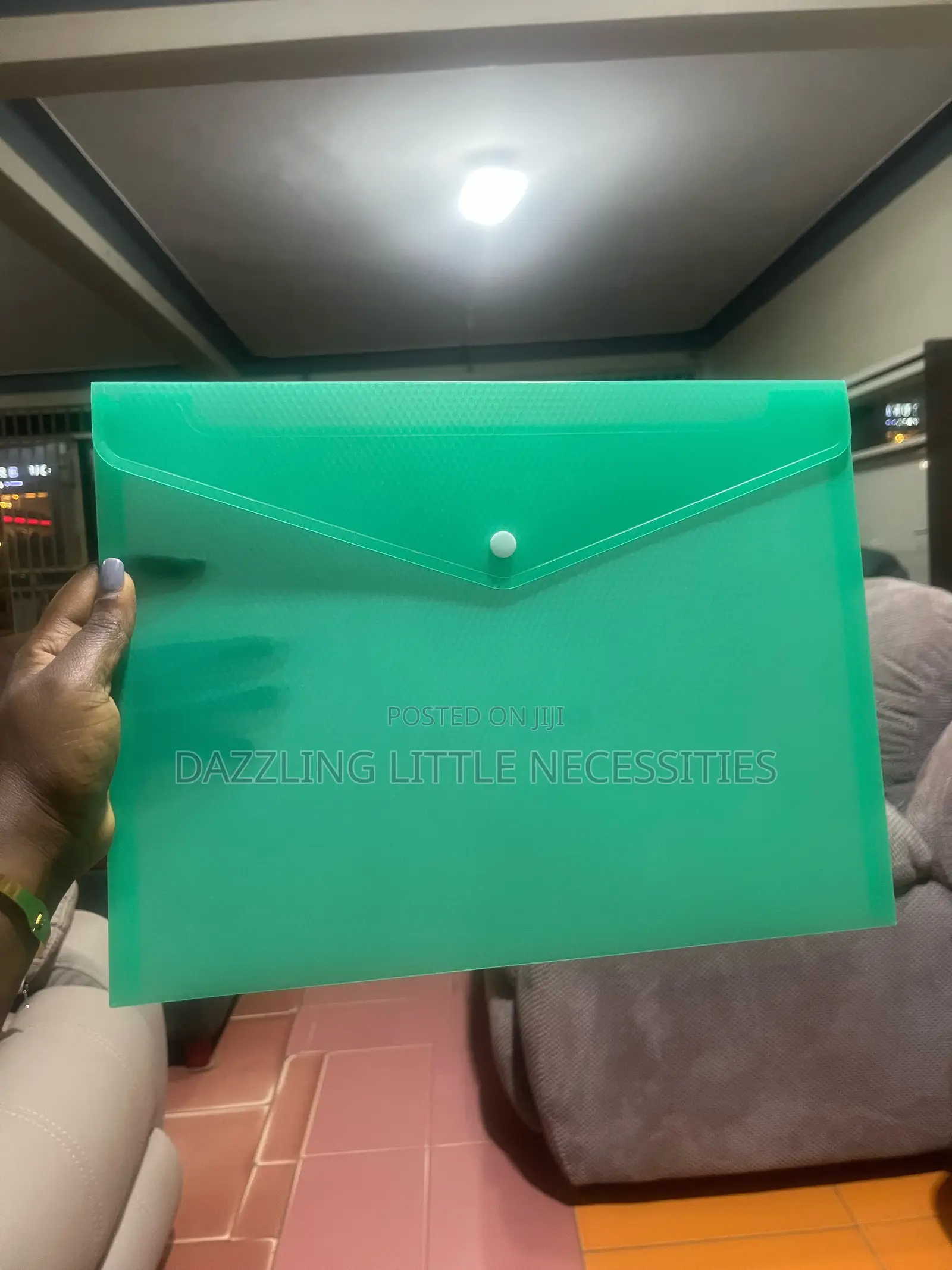 Green Foolscap Document Bag - A4 (Plastic)
