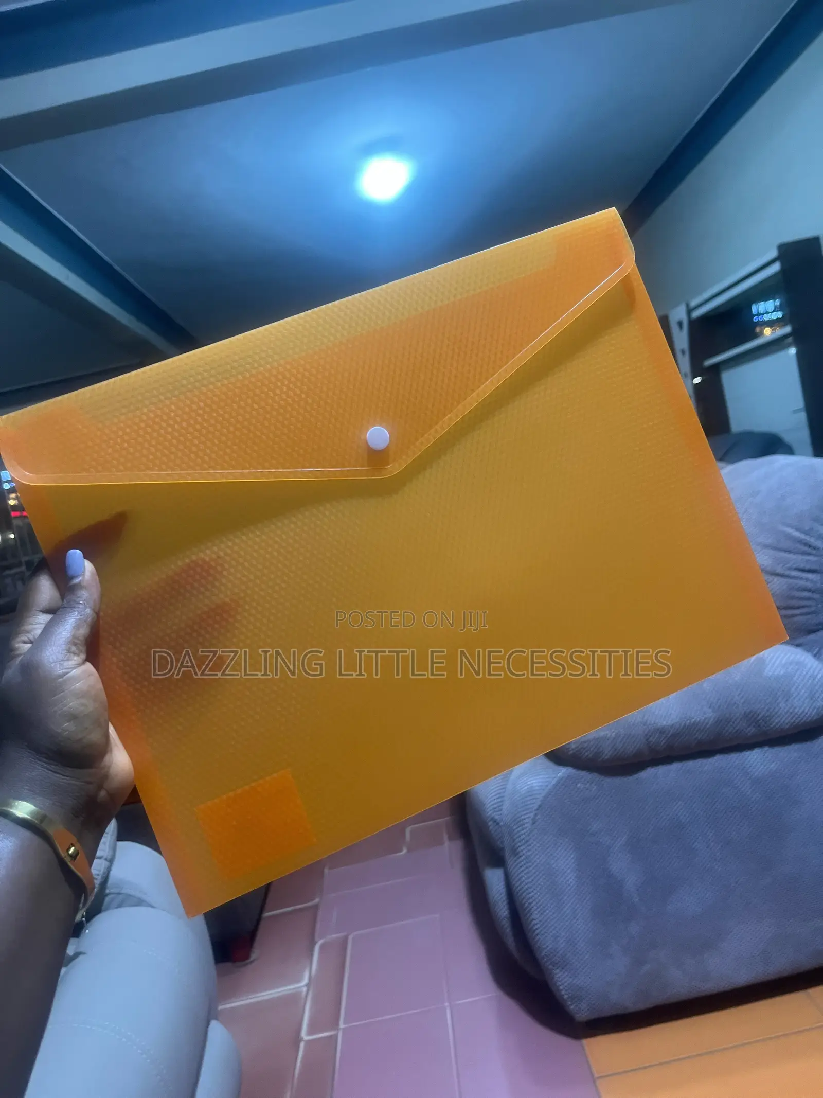 Thick Plastic Document Bag - Orange (A4)