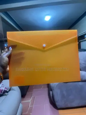 Thick Plastic Document Bag - Orange (A4)