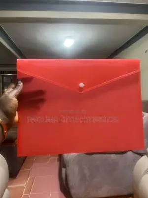 Red Foolscap Button Document Folder - A4