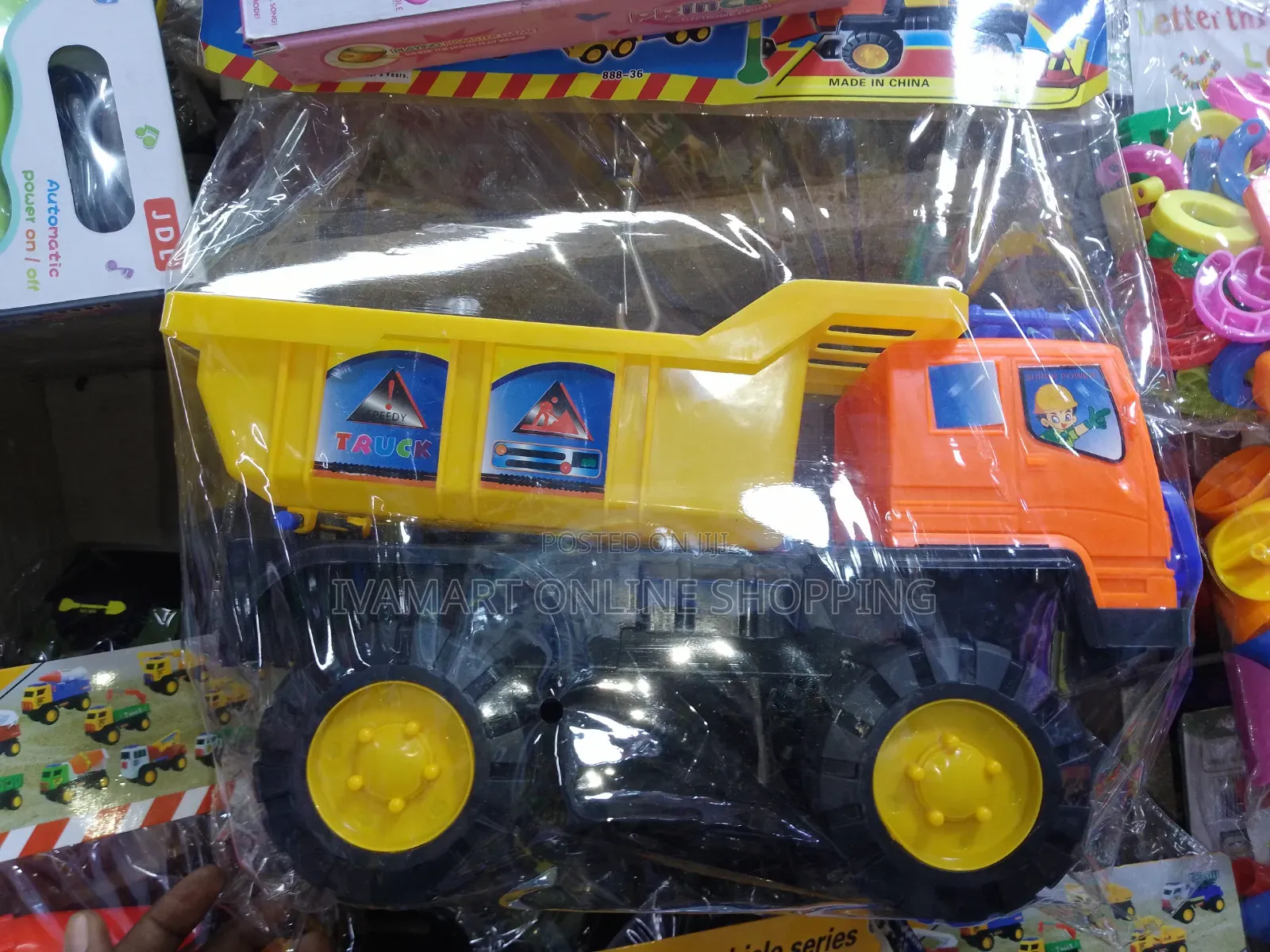 Construction Truck Vehicles Toys for Kids - Big Tires, Manually Pushed