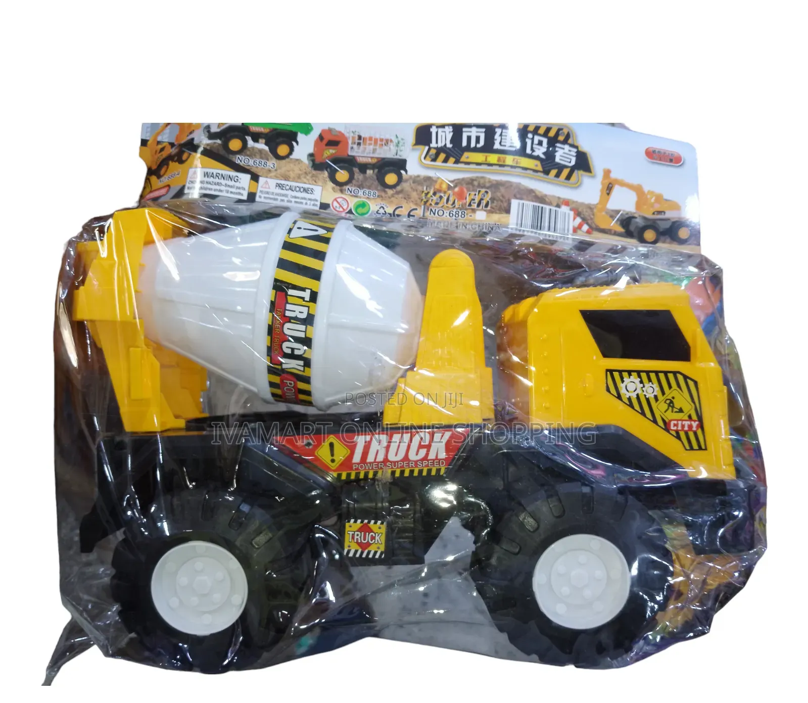 Construction Truck Vehicles Toys for Kids - Big Tires, Manually Pushed
