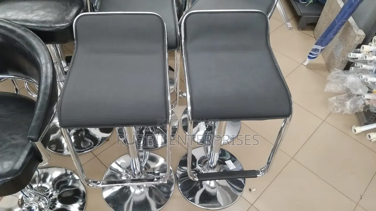 Adjustable Waterfall Faux Leather Bar Stool
