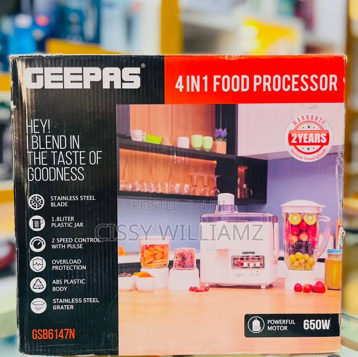 Geepas 4 in 1 Food Processor