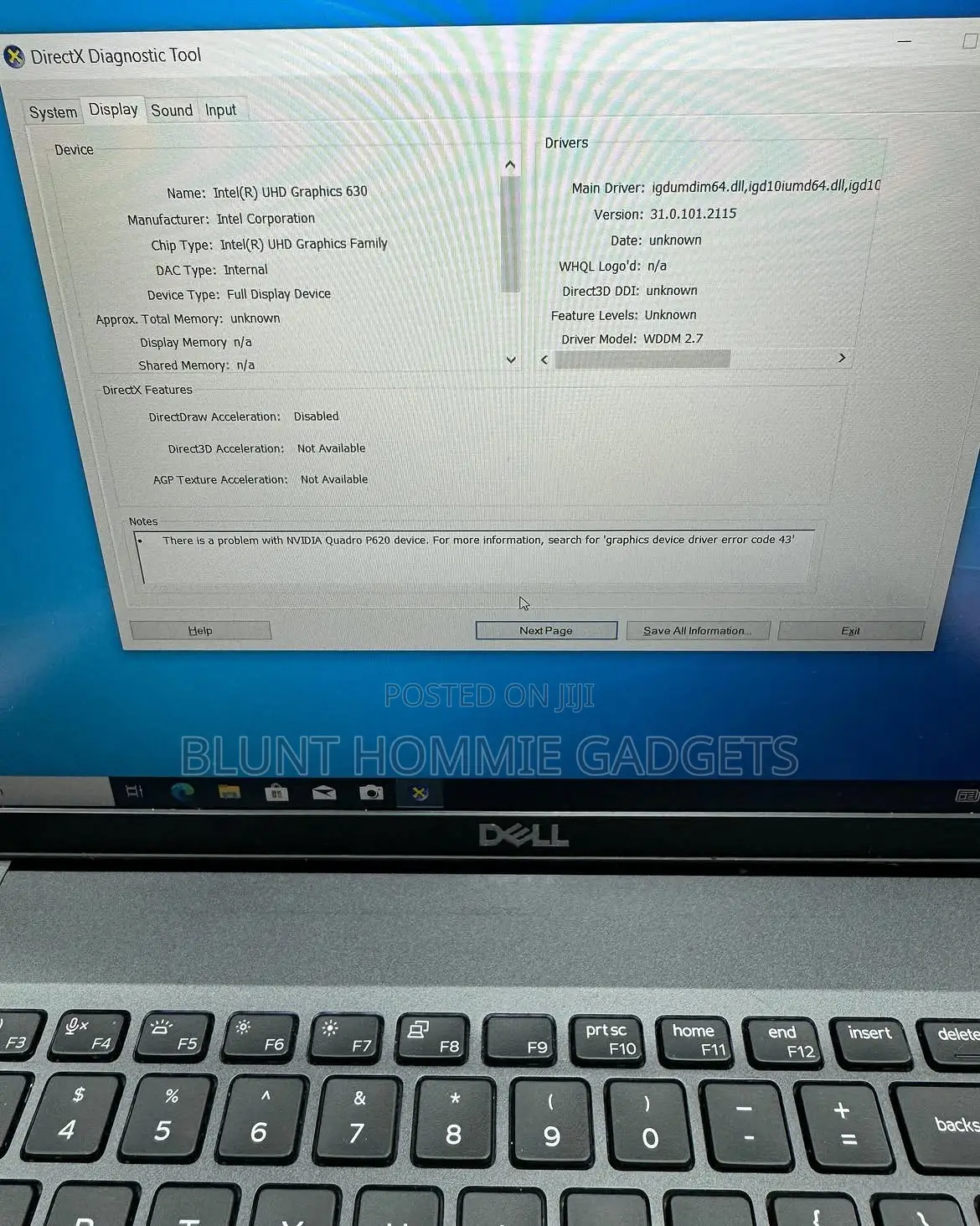 Laptop Dell Precision 3541 8GB Intel Core i7 SSD 256GB