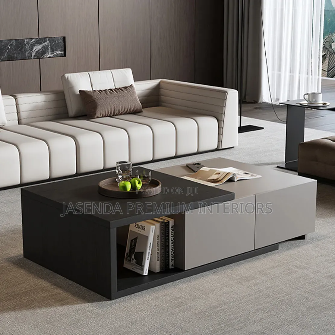 Centre Table/Center Table – Grey and Black Finish