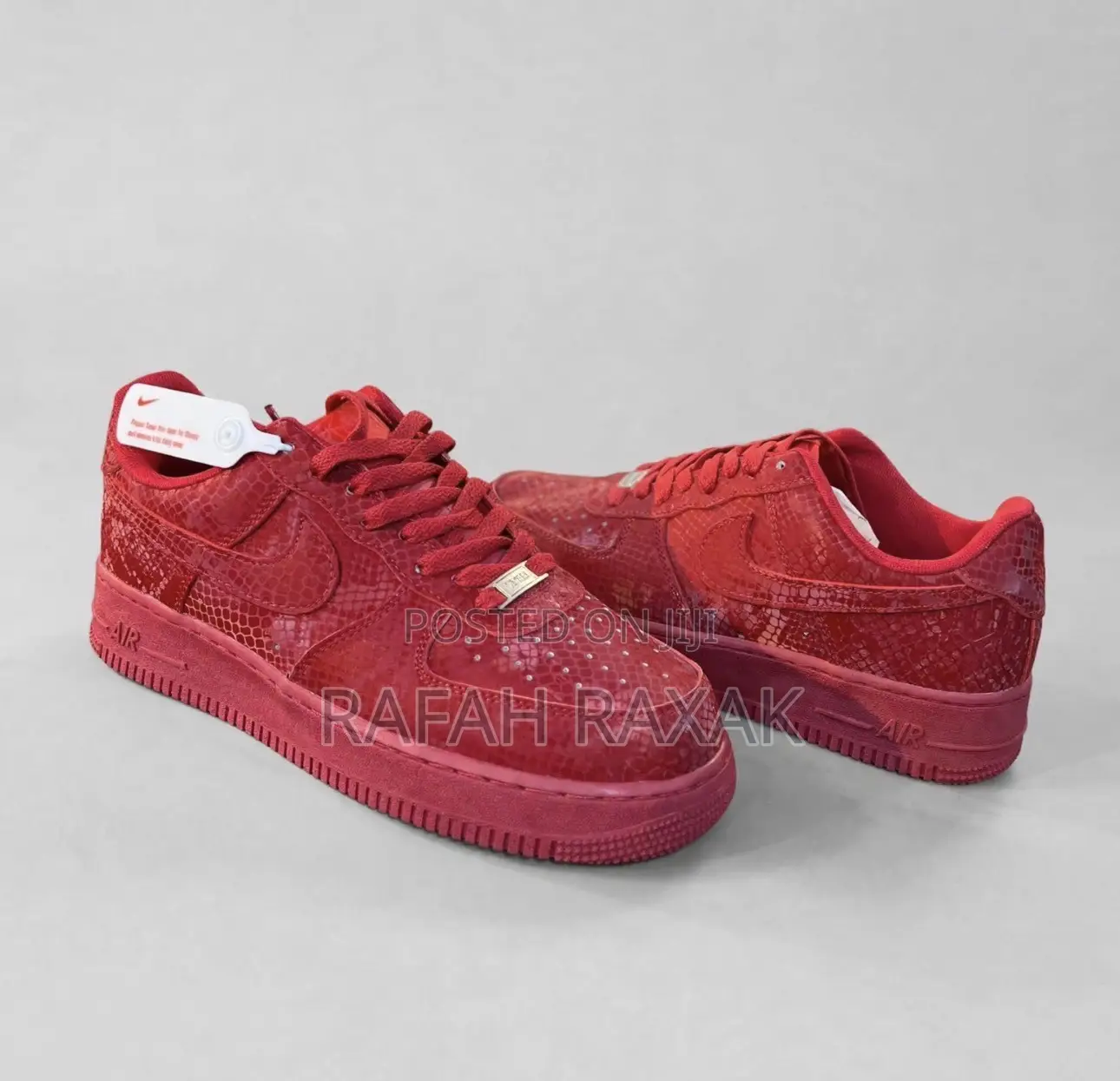 Original Red Nike Air Force 1 Low X Kobe Bryant Snakeskin Sneakers
