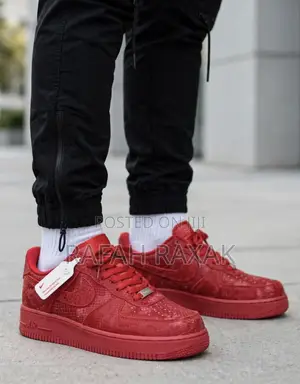 Original Red Nike Air Force 1 Low X Kobe Bryant Snakeskin Sneakers