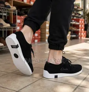 Classic Men’s Black/White Suede Clarks Wallabees Casual Boat Shoes