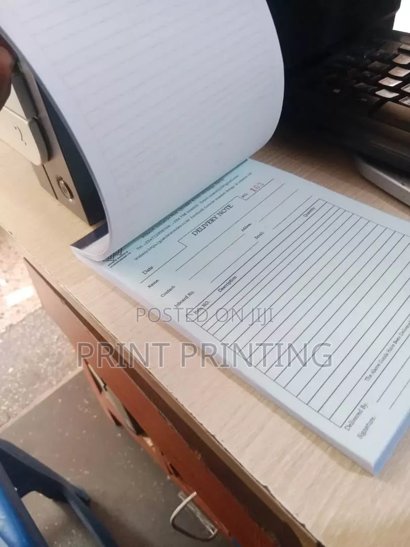 Reciept Books, Invoice, Delivery Note Etc