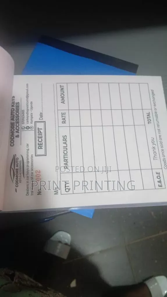 Reciept Books, Invoice, Delivery Note Etc