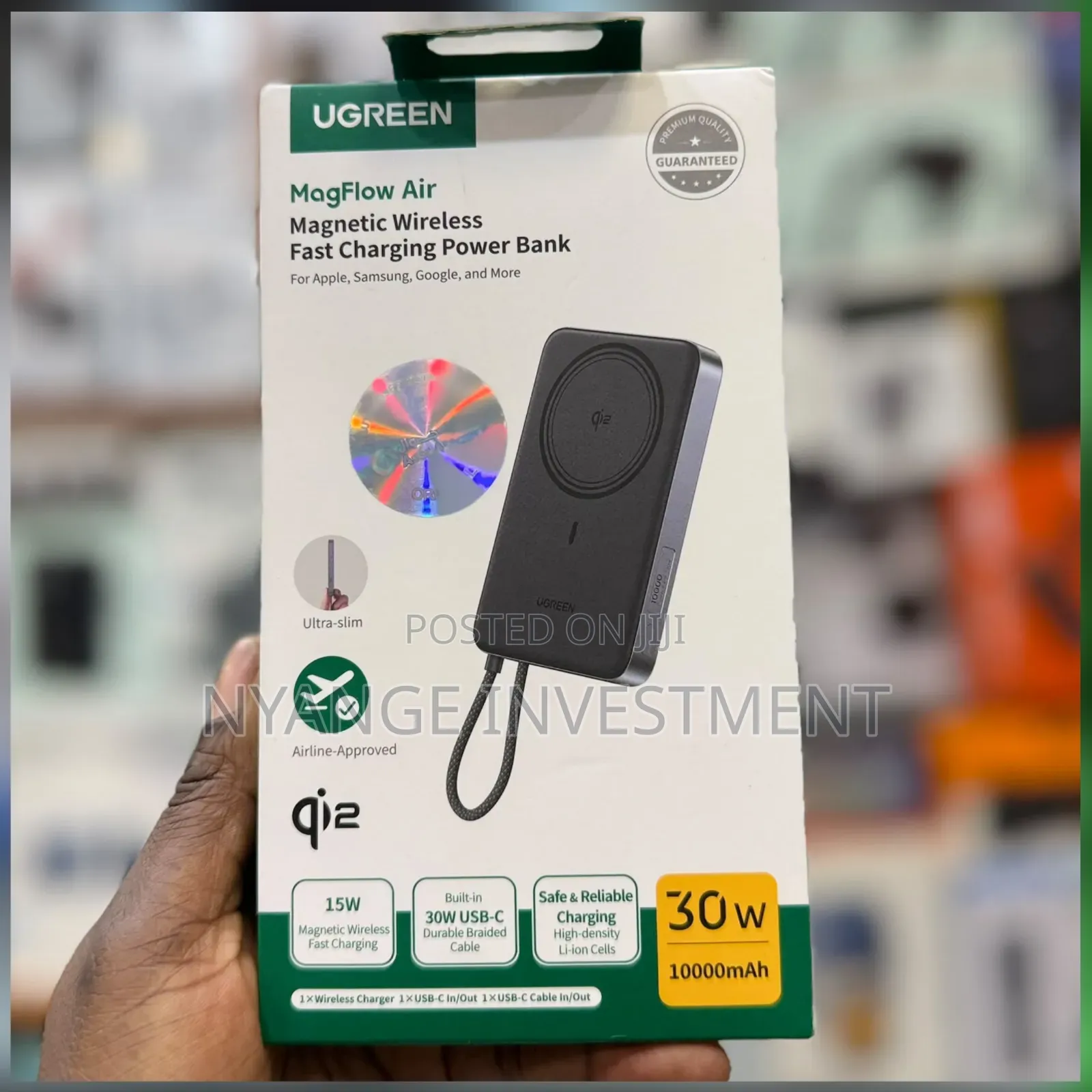 UGREEN 10000mAh 15W Qi2 MagFlow Air Magnetic Power Bank . Power Bank