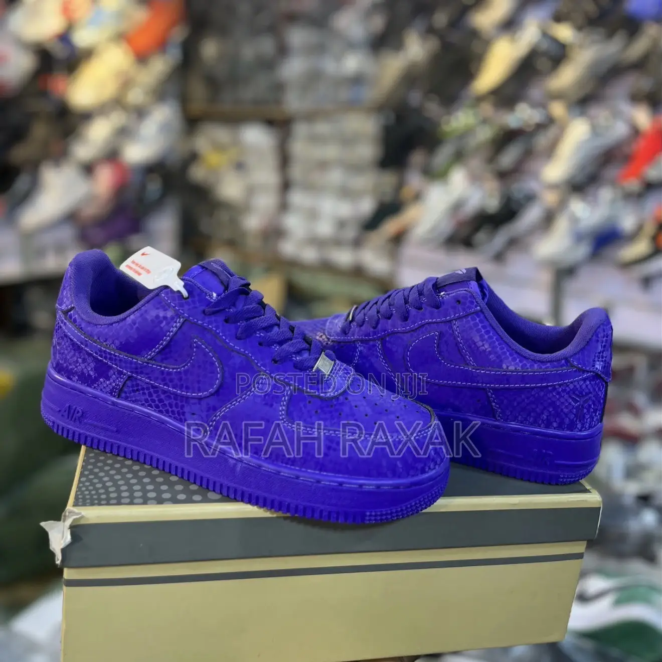 Classic Purple Kobe Nike Air Force 1 Low Snakeskin Sneakers