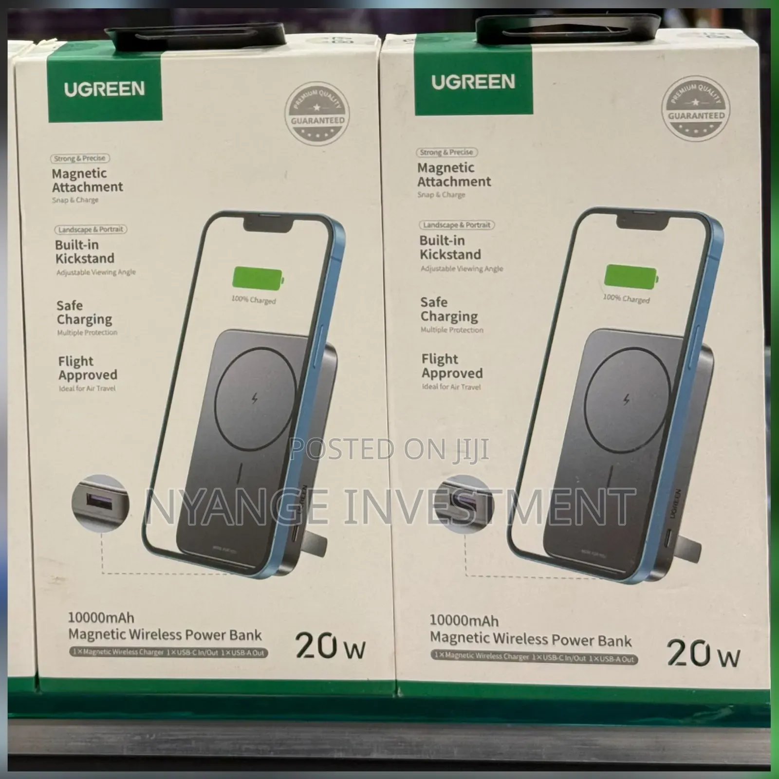 Ugreen Magnetic Wireless Power Bank 10000mAh 20W Black -