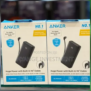 Anker Zolo 20,000mah Huge Power With Built in USB-C Cable-
