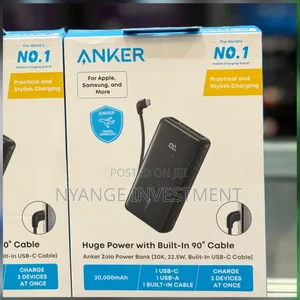 Anker Zolo 20,000mah Huge Power With Built in USB-C Cable-