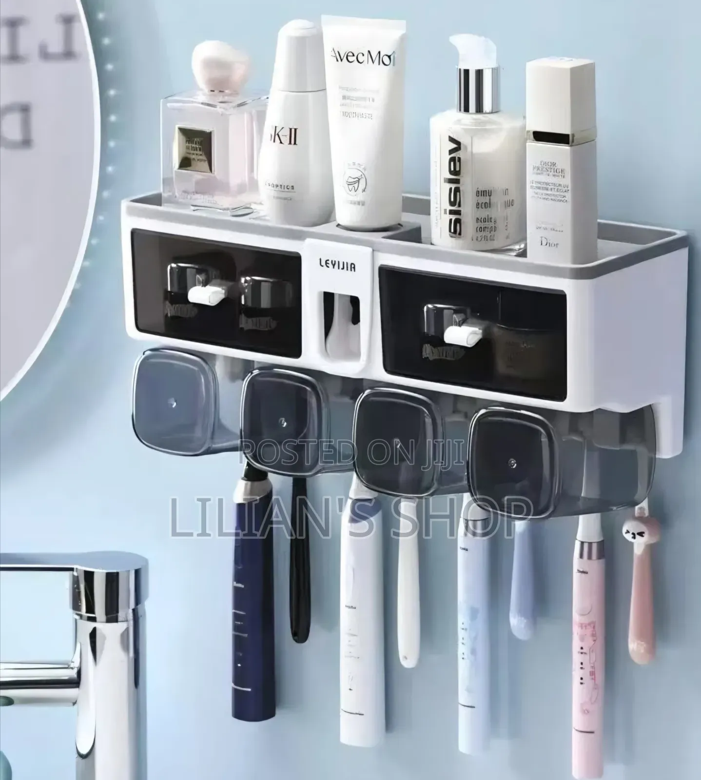 Self-Adhesive Multifunctional Toothbrush Holder