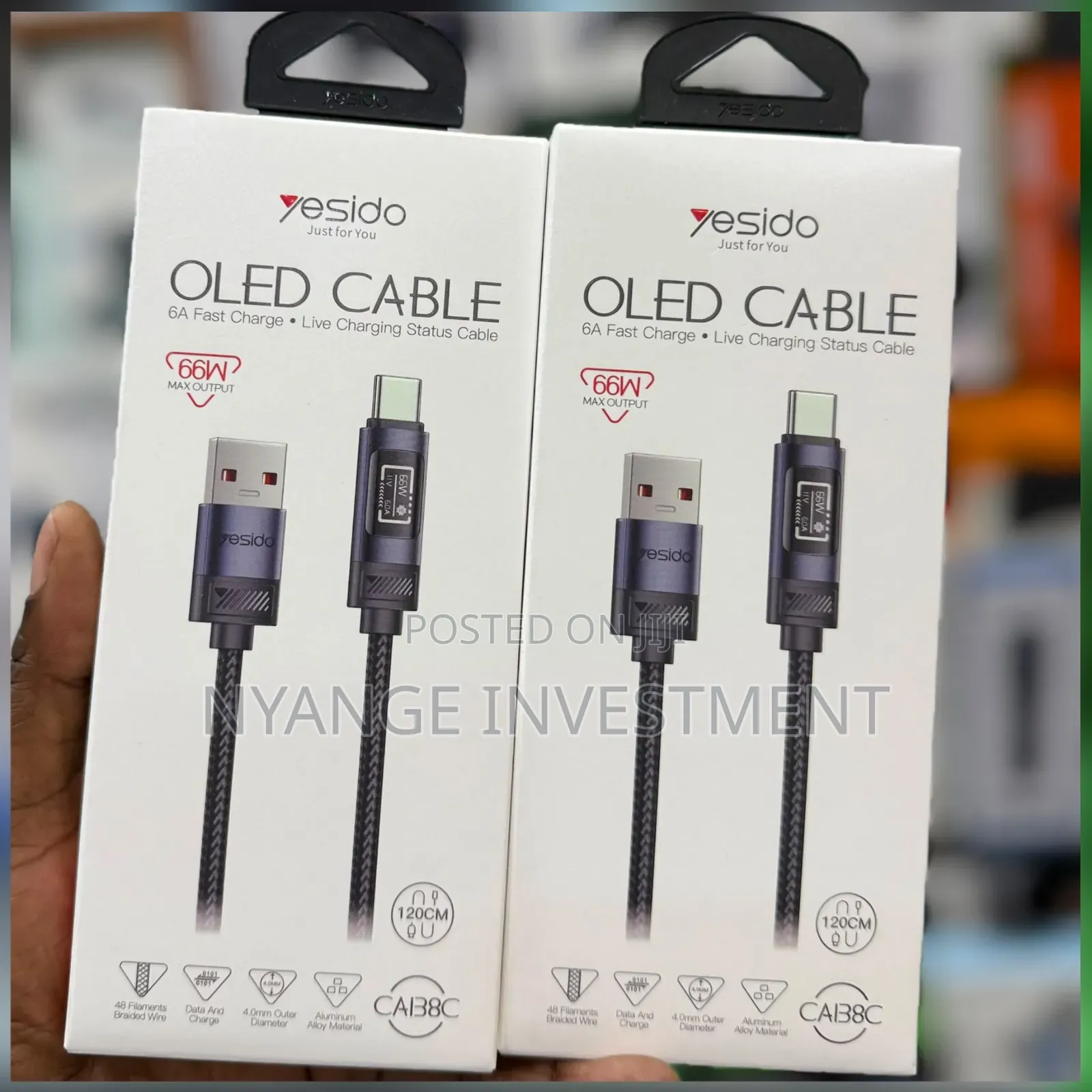 Yesido Ca138c 66w Fast Charging USB-C Cable With Digital Display -