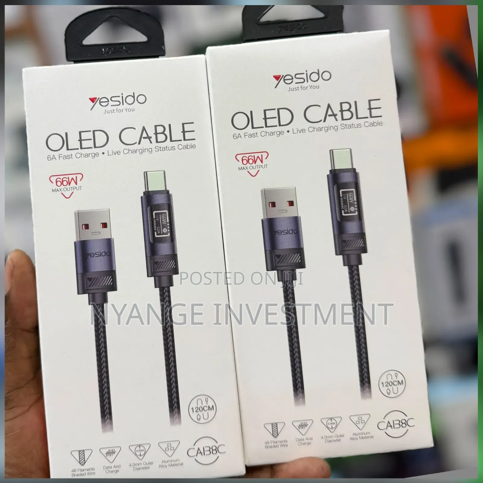 Yesido Ca138c 66w Fast Charging USB-C Cable With Digital Display -