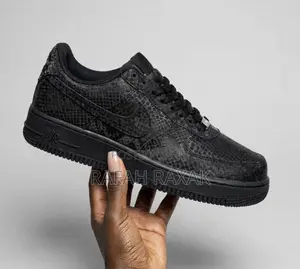 Black Kobe Nike Air Force 1 Low “Mamba Forever” Snakeskin Sneakers