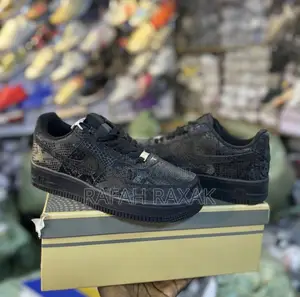 Black Kobe Nike Air Force 1 Low “Mamba Forever” Snakeskin Sneakers