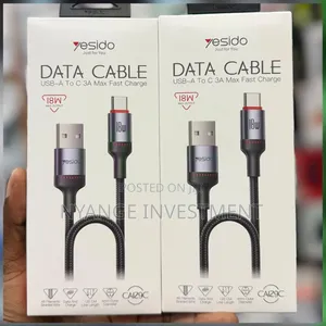 Yesido CA129C 1.2-Meter USB-A to Type-C Fast-Charging Data Cable -