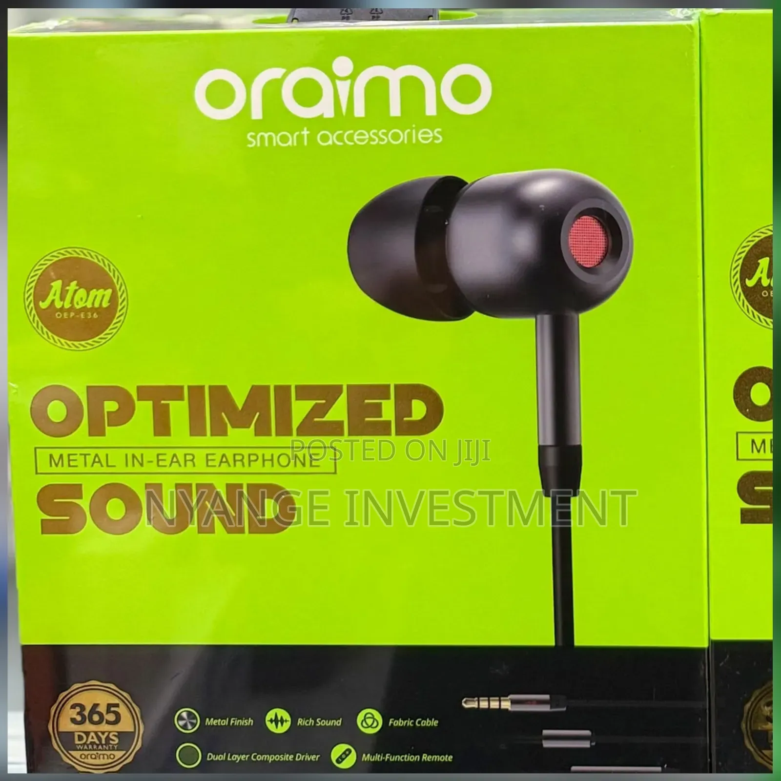 Oraimo Atom OEP-E36 Optimized Metal in-Ear Wired Earphone -
