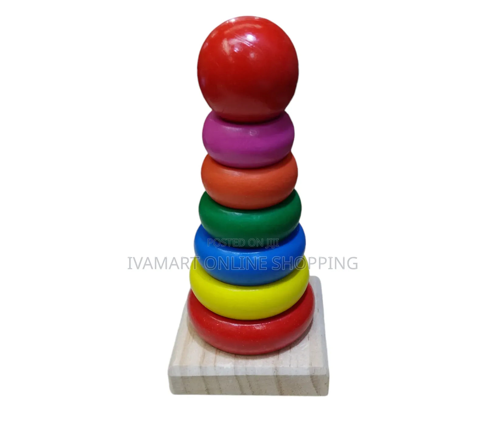 Wooden Rainbow Tower / Stacker Toy for Toddlers
