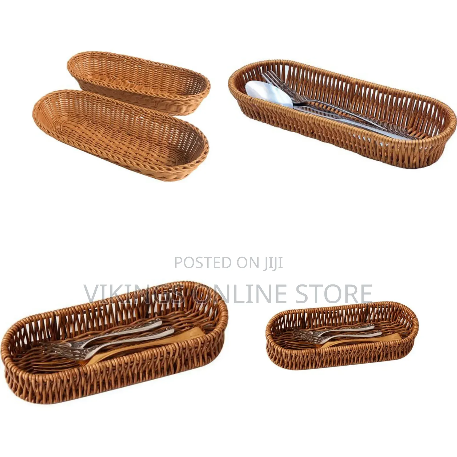 2 Pieces of Wnvivi Imitation Rattan Utensil Holder, Handmade Wicker