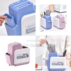 1 Piece of Knife Holder Square Knife Block Multi-Purpose Countertop