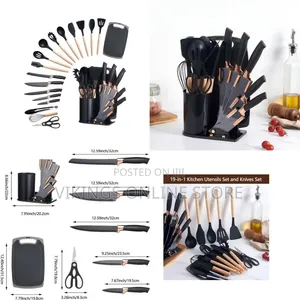Kitchen Utensils and Knives Set, 19-in-1