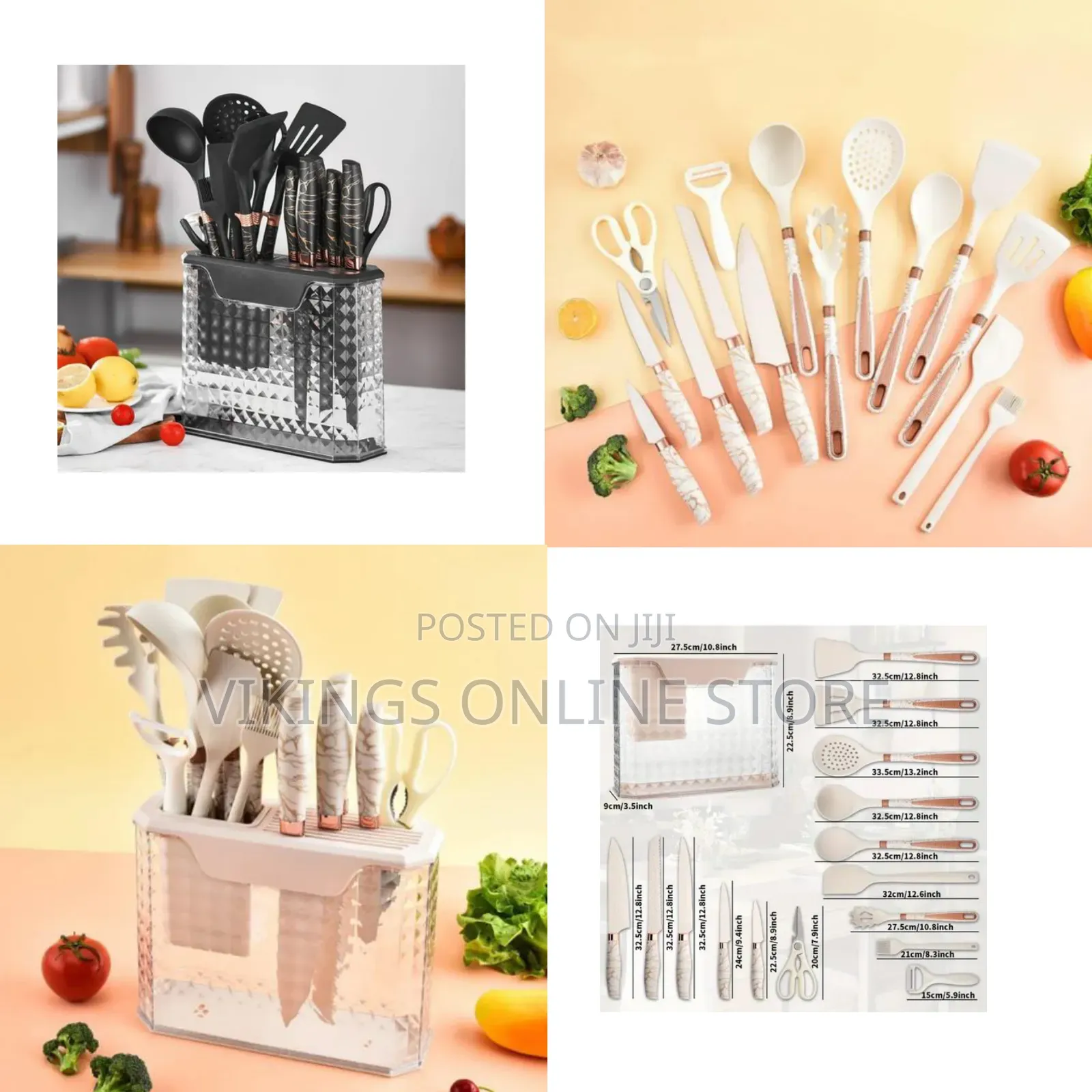 Utensil and Knife Block Set (16 Pcs) Silicone Knife, Baking Tools