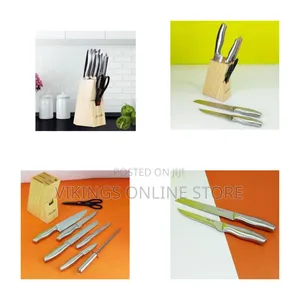 Kitchen Knife Block Set, 7 Piece Knives Set Professional Stainless