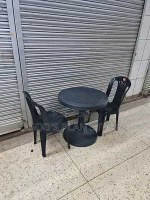 Elegant Black Bistro Plastic Table and Chairs