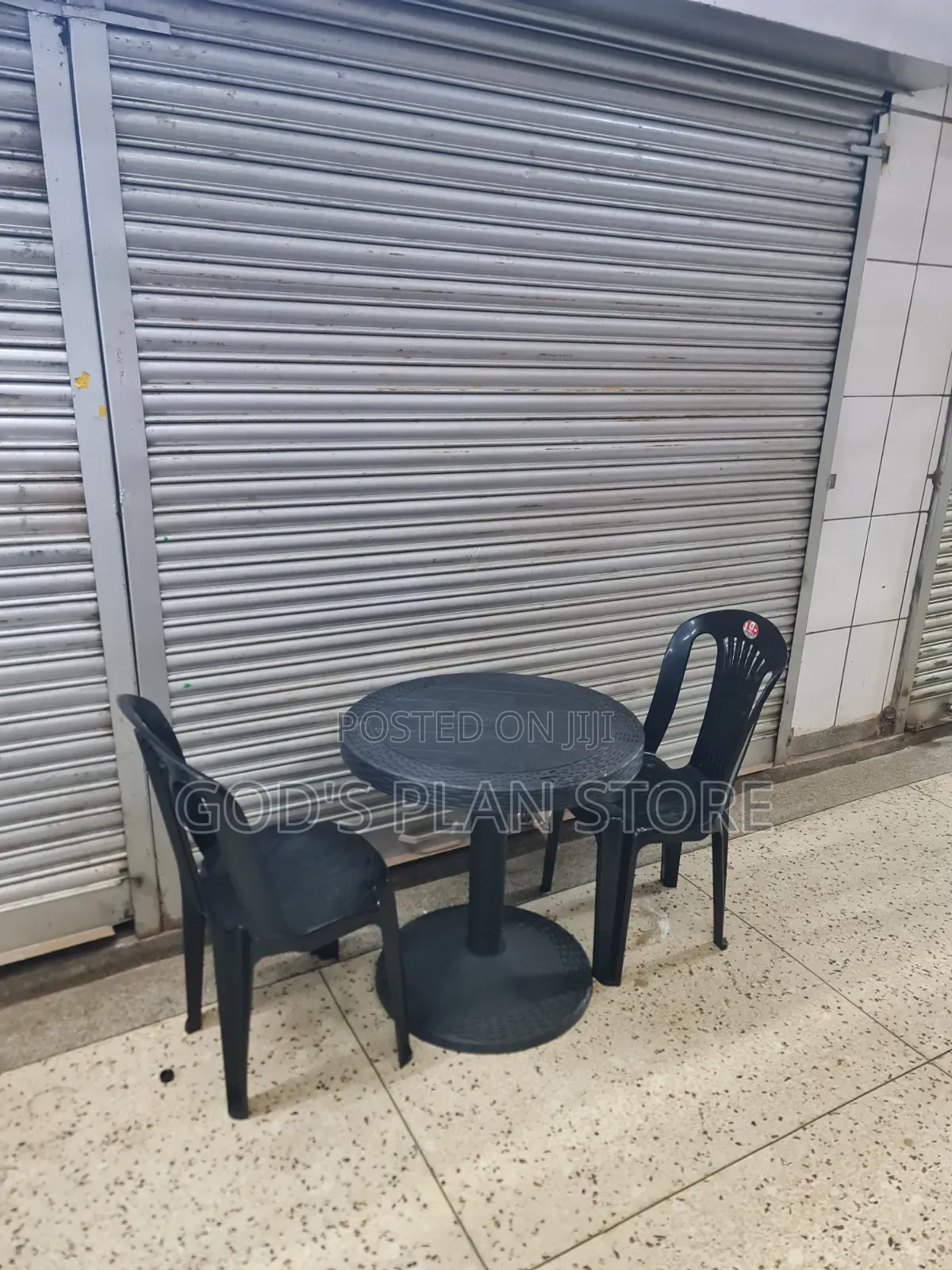 Elegant Black Bistro Plastic Table and Chairs