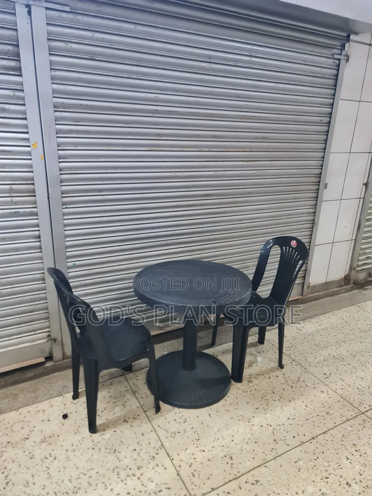 Elegant Black Bistro Plastic Table and Chairs