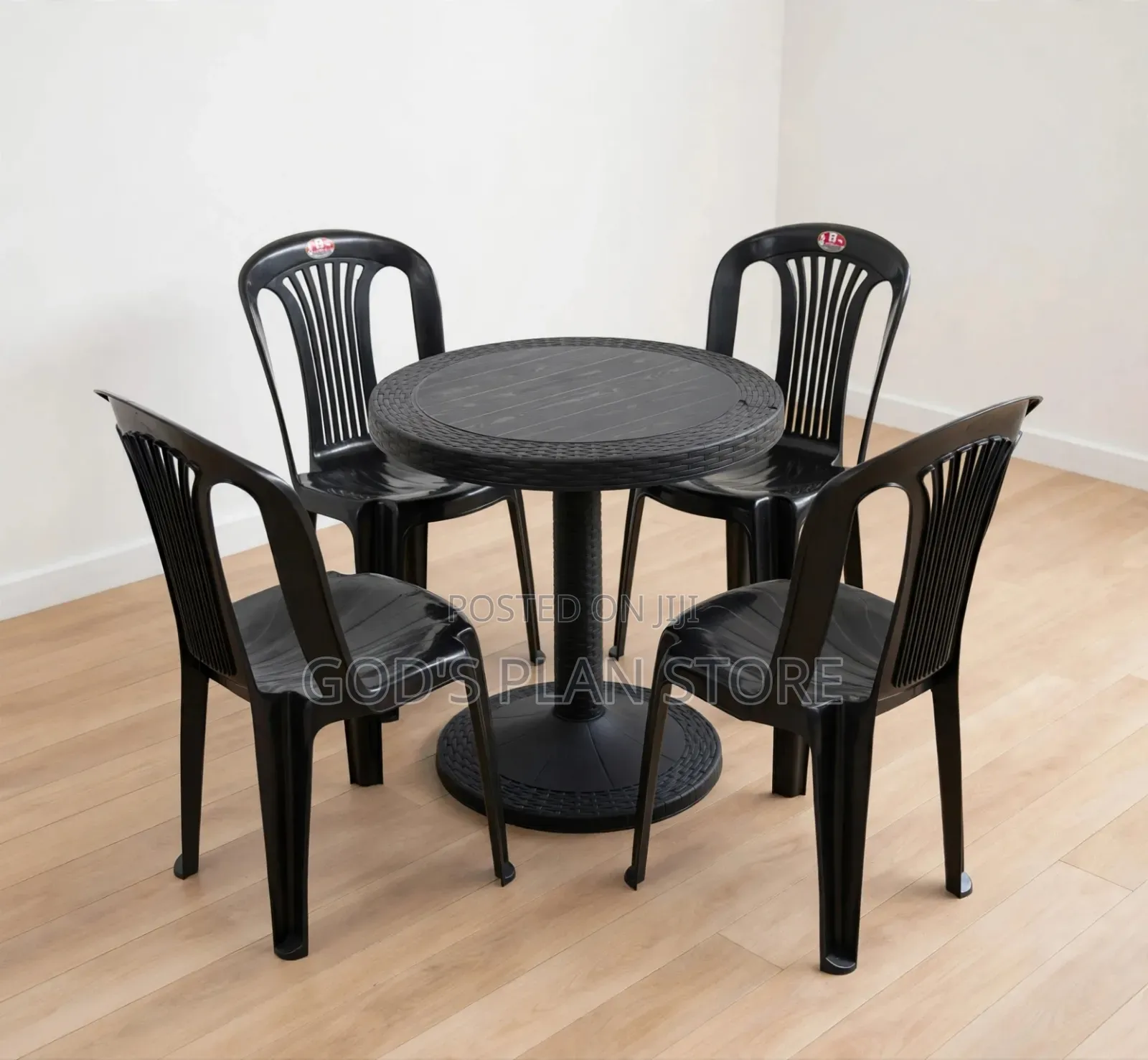 Modern Home Windsor Plastic Table and Chairs Set Black