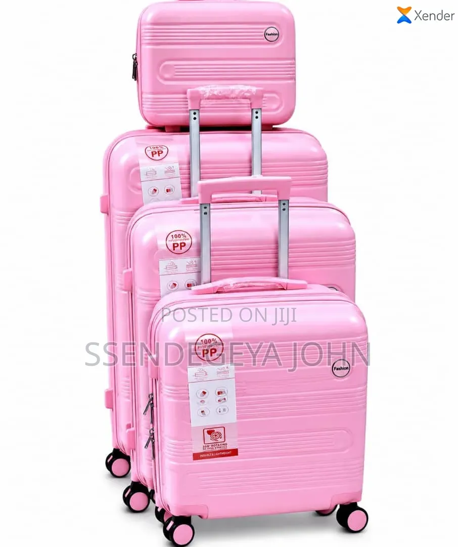 Vibrant Pink 4-Piece Polypropylene Luggage Set