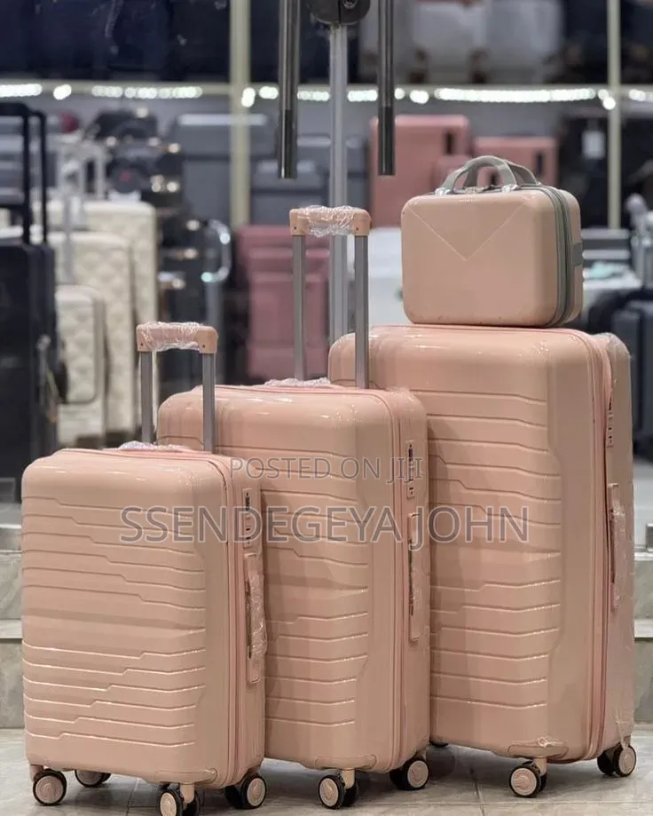 Vibrant Pink 4-Piece Polypropylene Luggage Set