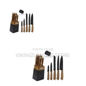 6-Piece Kitchen Scissor and Knife Set With Wooden Storage Block