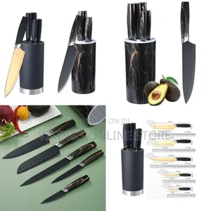 6pcs Kitchen Knife Set Chef Bread Fruit Cylinder