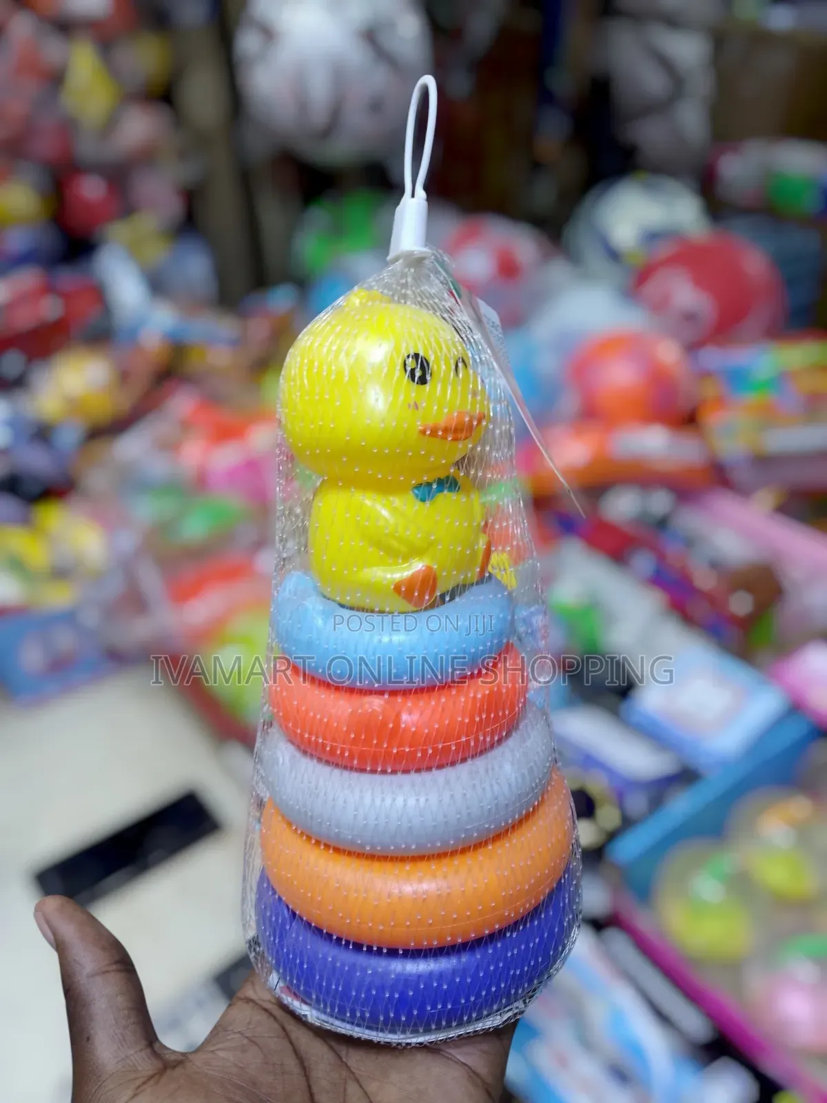 Stacking Rings Toy With a Duck-Shaped Topper