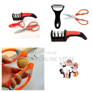 3 Stage Knife Sharpener - Peeler and Multifunctional Kitchen Scissors