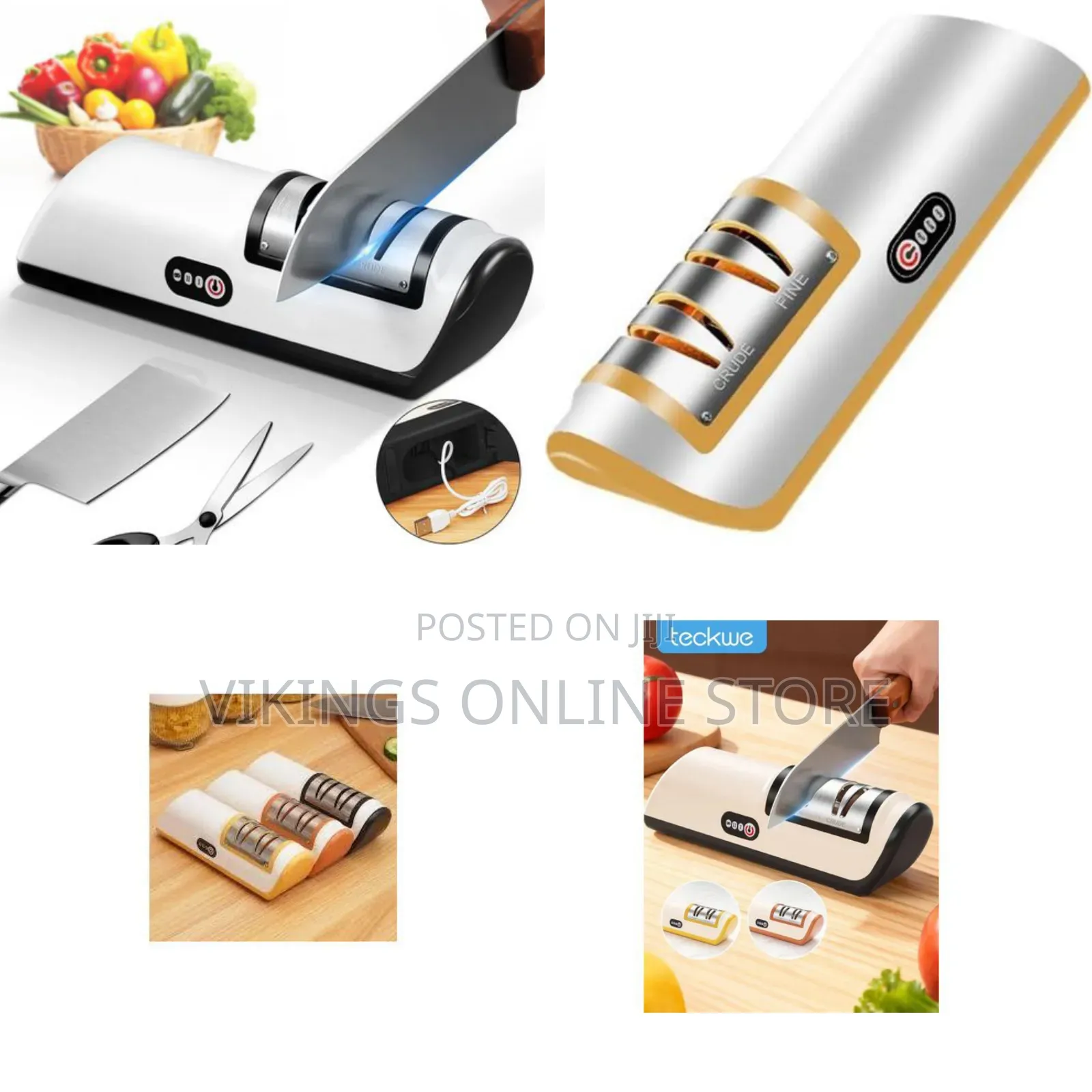 Cordless Electric Knife Sharpener With 2 Speed Setting, Cordless