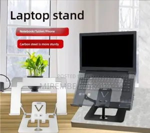 Ergonomic Dual Laptop Phone Stand – Fully Adjustable Foldable