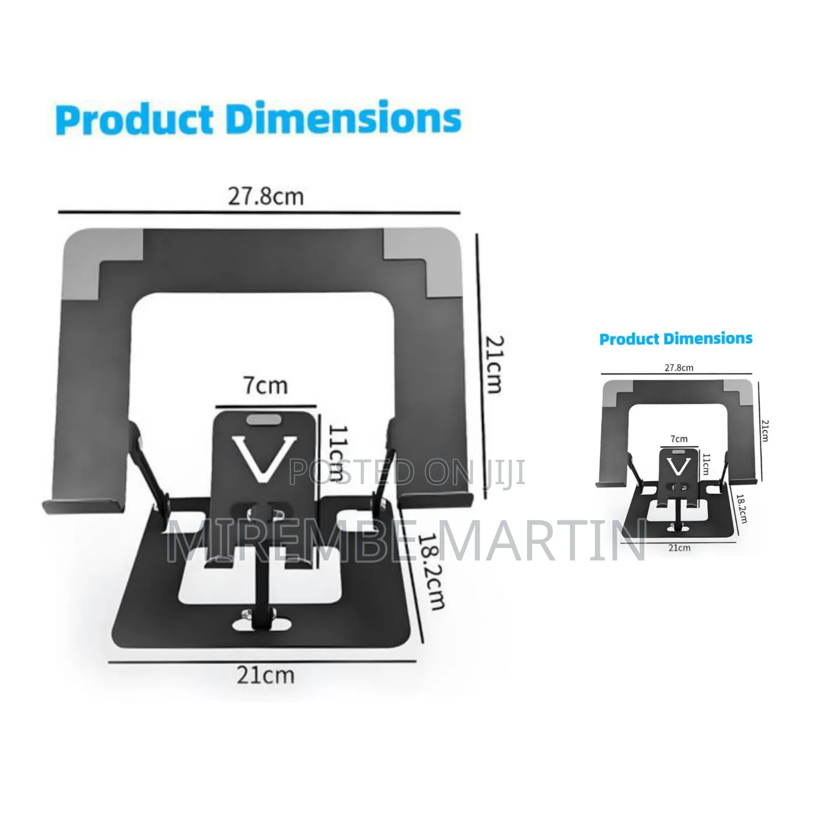 Ergonomic Dual Laptop Phone Stand – Fully Adjustable Foldable